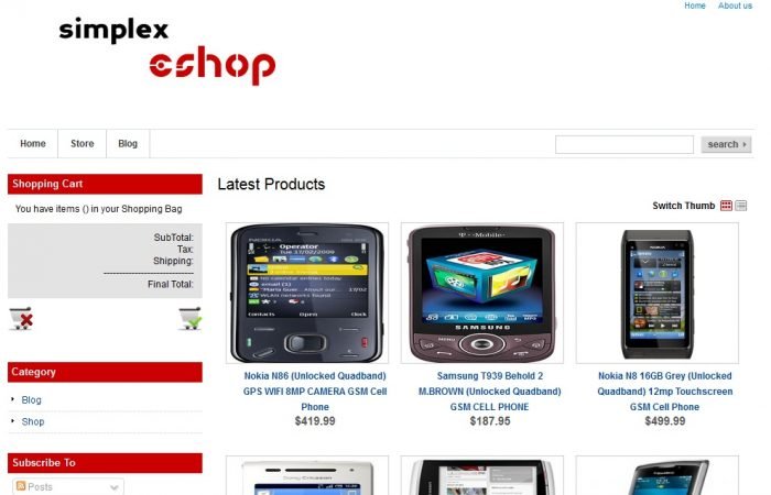 Simplex eShop store Online Shopping Store Blogger Template
