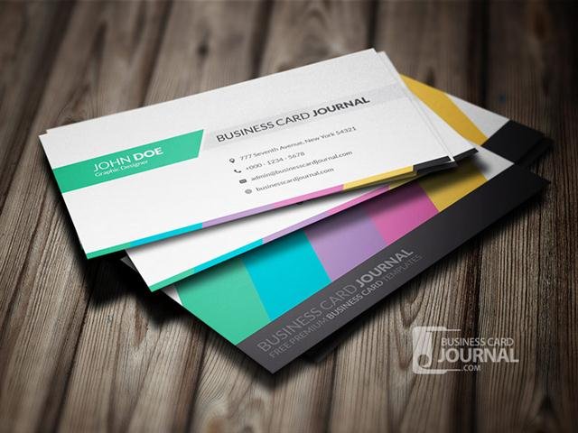 Clean & Creative Multicolor Business Card Template (Small)