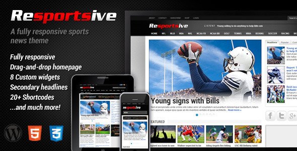 Resportsive – Responsive Sports News Theme