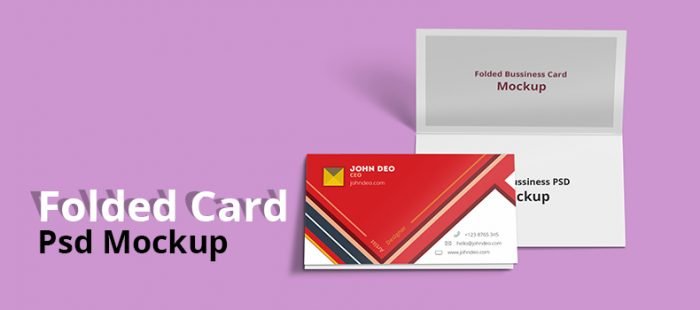 Folded Business Card Psd Mockup