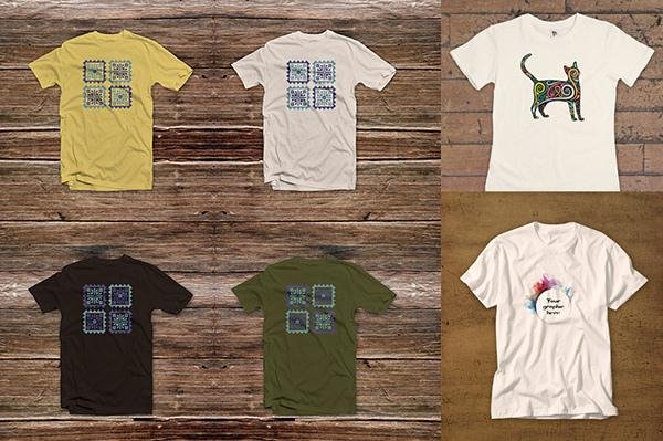3 Free T-shirt Mock-ups (Custom)