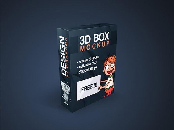 3D Box Mockup PSD (Custom)