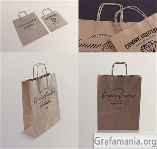 4 Paper Bags Mockup Templates (Custom)