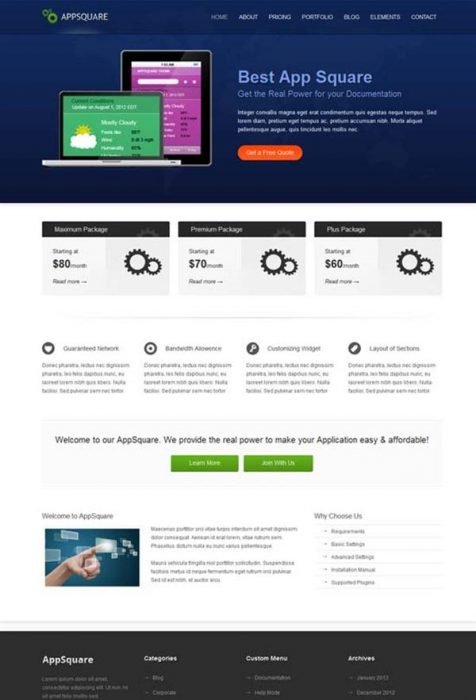 AppSquare - Software and Hosting WordPress Theme (Custom)