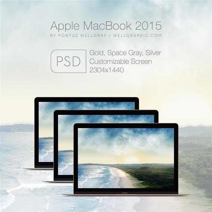 Apple MacBook 2015 Mockup PSD (Custom)