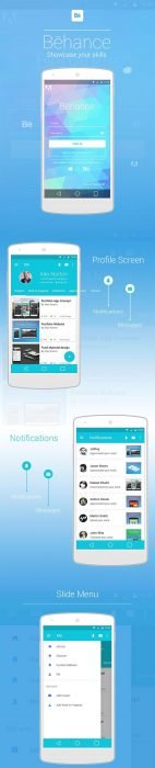 Behance App Redesign Concept - Material Design (Custom)