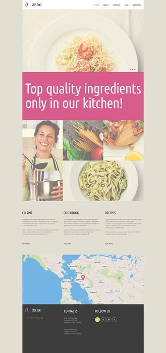 Cafeteria and Restaurant Responsive WordPress Design