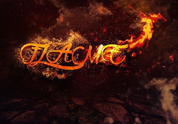 Create 3D Text Surrounded by Flame in Photoshop (Custom)