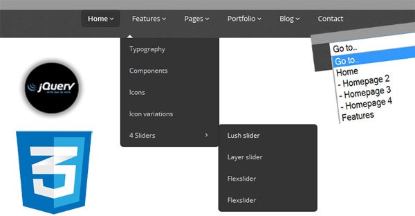 Creating 3-Level Responsive Drop Down Navigation Menu with jQuery CSS3