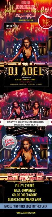 DJ Adel – Club and Party Free Flyer PSD Template (Custom)