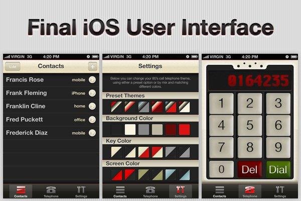 Design & Build a 1980s iOS Phone App  Design the Contacts Screen (Custom)