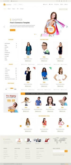 E-Shopper Ecommerce Blogger Template (Custom)