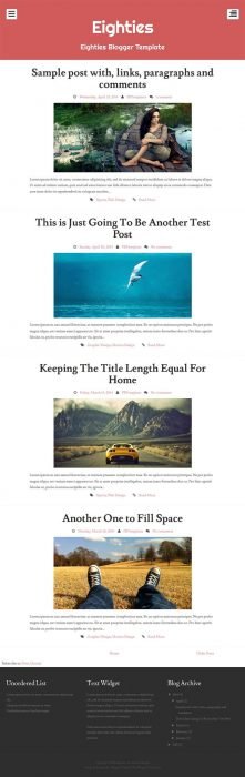 Eighties Responsive Personal Blog Blogger Template (Custom)