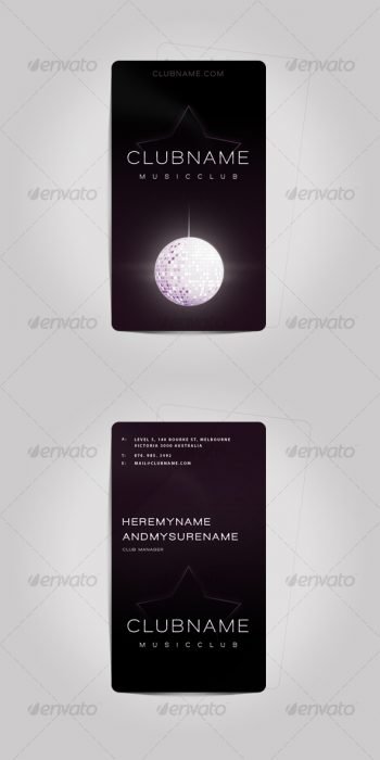 Exclusive Music Club Business Card