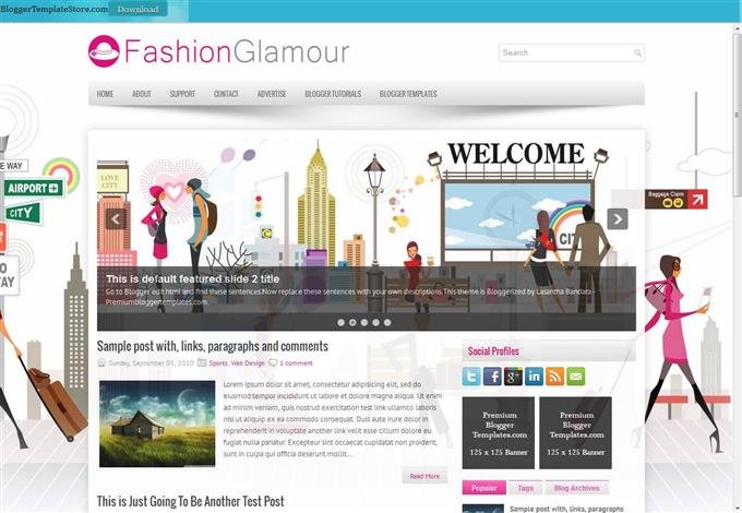Fashion Glamour Blogger Templates (Custom)