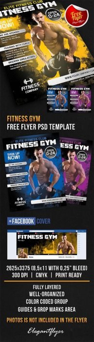 Fitness Gym – Free Flyer PSD Template + Facebook Cover (Custom)