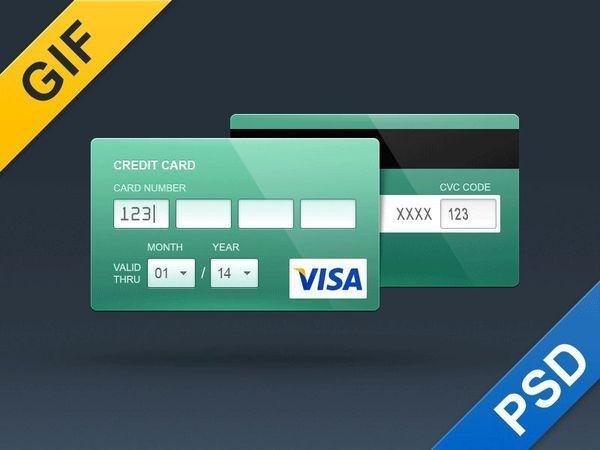 Free Credit Card PSD-Flat and Contour (Custom)