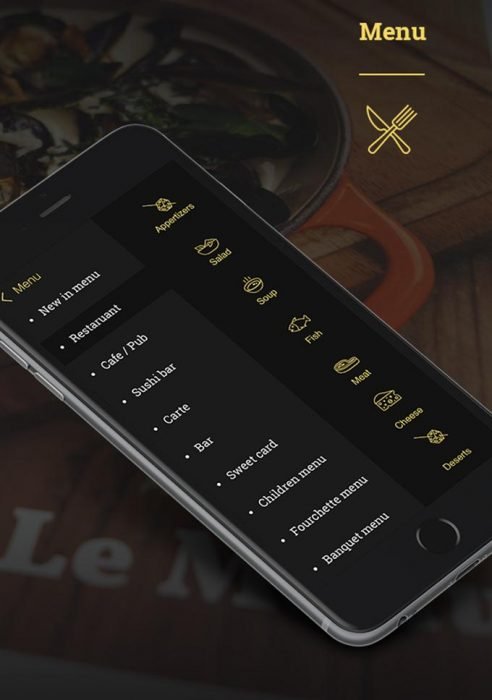 Free Restaurant Mobile App PSD Template (Custom)