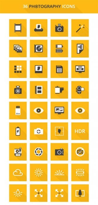 Free Vector Icons for Photography (Custom)