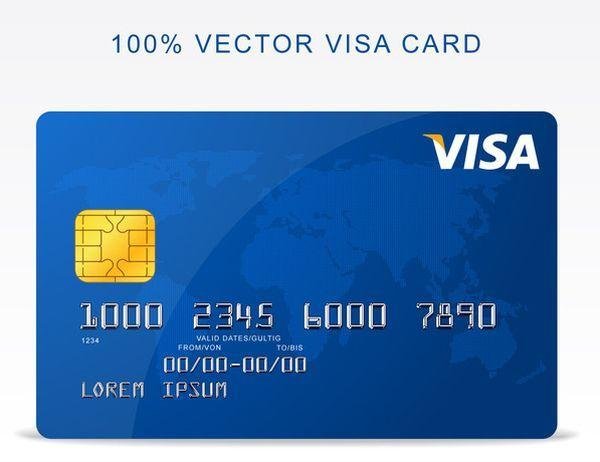 Free Vector Visa Credit Card (Custom)