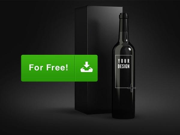 Free Wine Bottle Mockup (Custom)