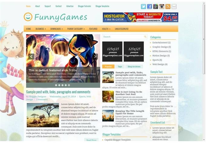 FunnyGames Blog Template  (Custom)