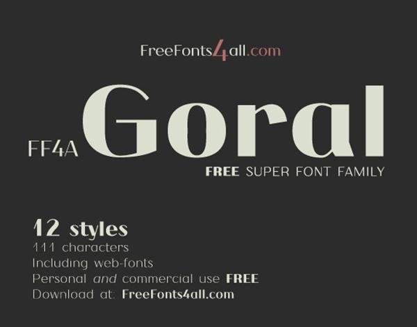 Goral – free super font family (Custom)