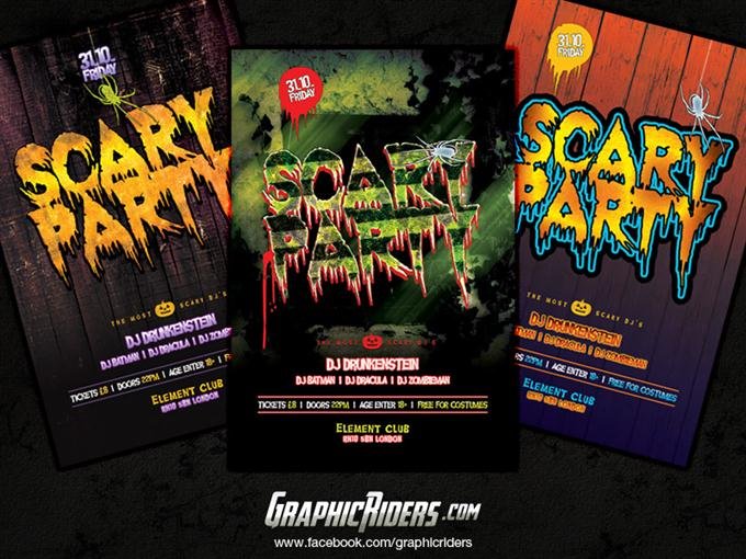 Halloween party flyer templates (Custom)