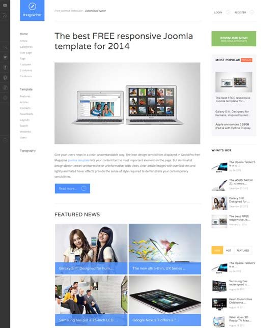 Magazine Free Blog Joomla Template