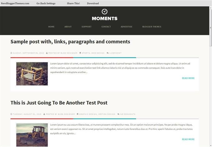 Moments Responsive Personal Blog Blogger Template (Custom)