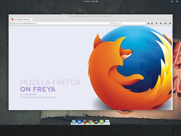 Mozilla Firefox on Freya - Free PSD for design mockup