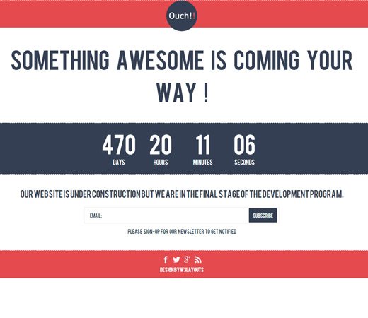 Ouch Under Construction Mobile Website Template