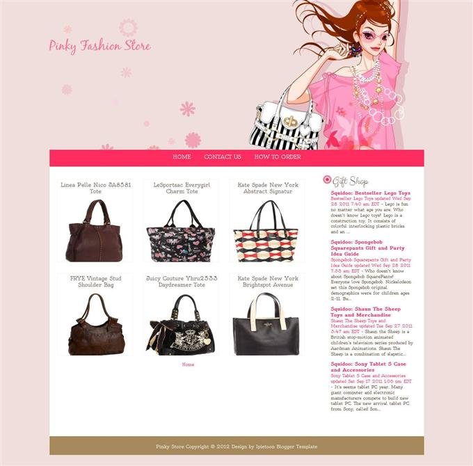 Pinky Fashion Store Blogger Template (Custom)