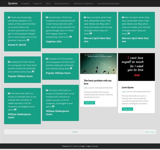 Quotes Responsive Personal Blog Blogger Template (Custom)