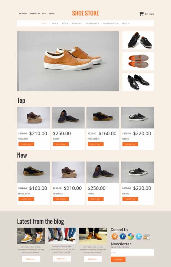 Shoe Store - Free VirtueMart 3 template