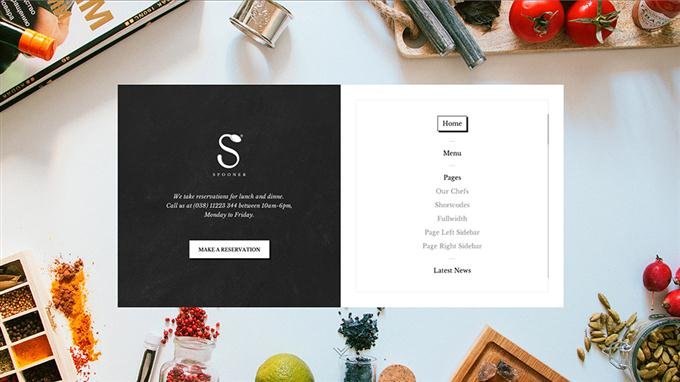 Spooner Restaurant WordPress theme (Custom)