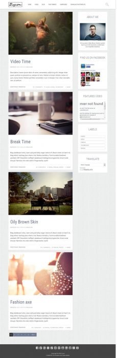 Sycon Personal Blog Blogger Template (Custom)