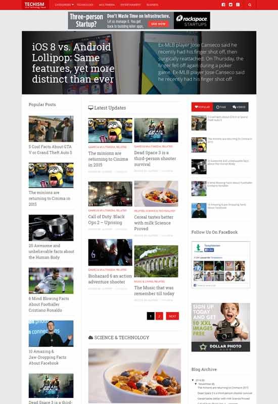 Techism responsive blogger template