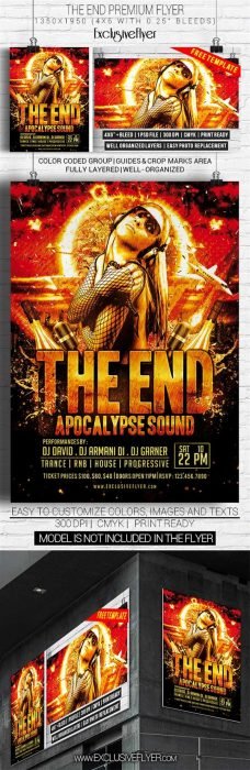 The End – Free Club and Party Flyer PSD Template (Custom)