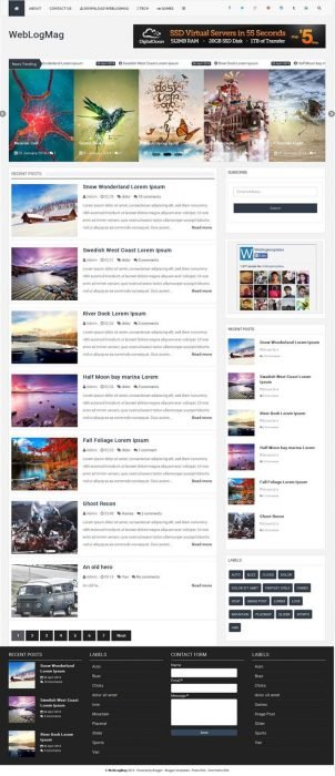 WebLogMag Responsive Blogger Template (Custom)