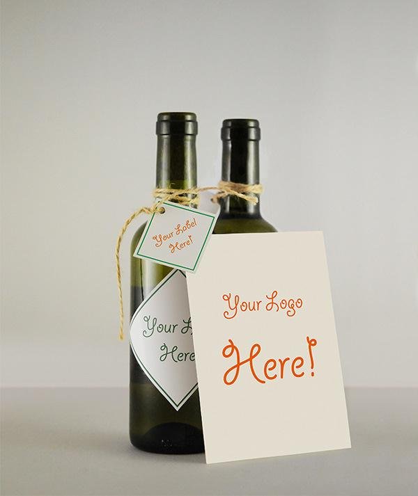 Wine Bottle & Greeting Card MockUp (Custom)