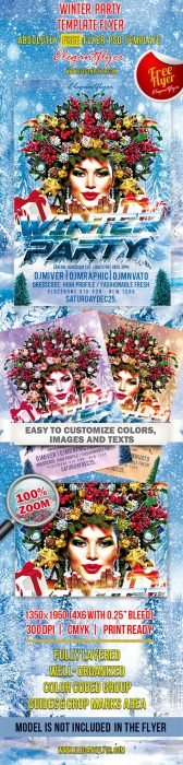 Winter Party – Club and Party Free Flyer PSD Template (Custom)