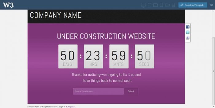 franze under construction web and mobile template for free