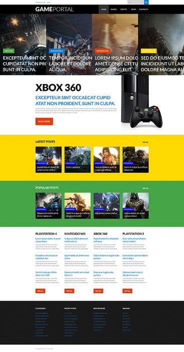 video Games WordPress Template