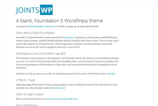 JointsWP Free Blank WordPress Themes