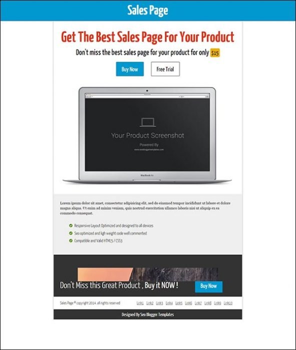 Sales Page Seo Blogger Template