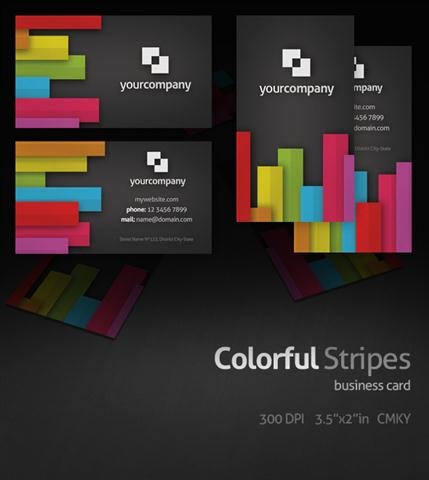 Colorful Stripes Business Card (Small)
