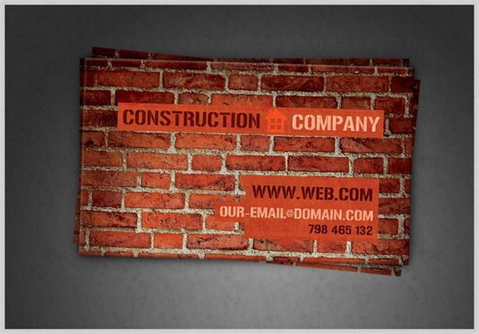 Construction Company Business Card PSD (Small)