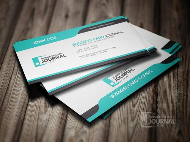 Cool Blue Creative Business Card Template (Small)