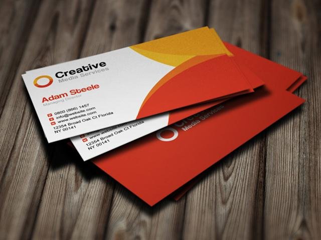 Free PSD Creative Media Business Cards in 2 Colors (Small)